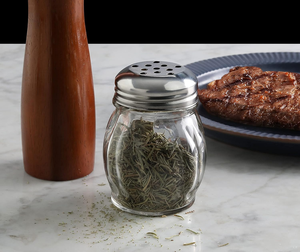 Salière en verre avec couvercle perforé en acier inoxydable, distributeurs avec couvercles/salières à sel et poivre - Product Image 2