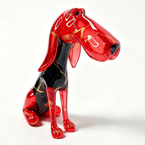 Statua in Resina Creativa e Colorata di Bassotto con Bocca <span class=keywords><strong>Grande</strong></span>, Modellata a Mano, Personalizzabile, per Decorazione Casa e Regalo - Product Image 2