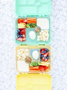 Caixa de almoço de plástico isolada, caixa térmica à prova de vazamento para almoço das crianças