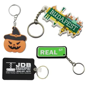 Custom Soft Pvc Logo Soft Rubber Keychains Silicone Keyring Rubber Personalized 2D 3D Custom Keyholders Rubber Key Chains