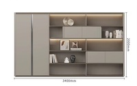 Bureau de direction convertible en L moderne avec armoire latérale Matériau en bois Design minimaliste pour la maison ou le