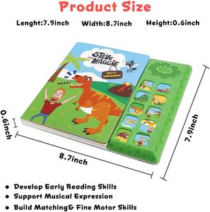 Libro Interactivo de Aprendizaje de Dinosaurios con 10 Botones de Audio para Niños, con Efectos de Sonido e Historias en Audio - Product Image 4