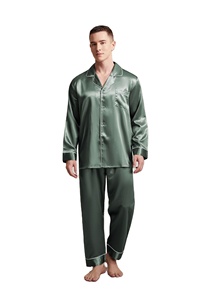 <span class=keywords><strong>Pigiama</strong></span> in Seta 16mm, Maniche Lunghe e Pantaloni, Set Elegante per Casa, 100% Seta - Product Image 1