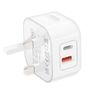 Зарядное устройство HNT Factory PD 20W с британской вилкой, QC3.0 18W, USB Type-C, быстрое универсальное зарядное устройство с 2 портами USB-C для мобильных телефонов. - Product Image 4