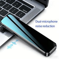 Enregistreur vocal numérique professionnel pour réunions, 2 microphones, portée d'enregistrement sonore de 50 m, activation vocale, mémoire 8 Go, USB, métal, WAV