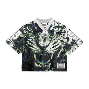 Tonton Sports personnalisé séchage rapide col en v imprimé rétro maillot Football surdimensionné Boxy T-shirt hommes basket-ball culture maille maillot de football - Product Image 6