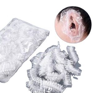 100 pièces/sac capuchons d'<span class=keywords><strong>oreille</strong></span> jetables épaissis en plastique PE housses de protection des oreilles - Product Image 1
