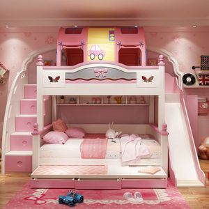 Letto a Castello Contemporaneo in Legno Massello <span class=keywords><strong>per</strong></span> Ragazze con Scala e Spazio di Archiviazione, Ideale <span class=keywords><strong>per</strong></span> Camere da Letto, Scuole, Hotel, Appartamenti e Camere dei Bambini - Product Image 6