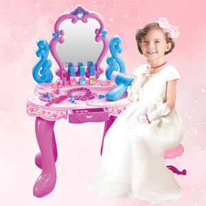 女の子美容ドレスアップファッションプリンセスメイクセットライト音楽ドレッシングテーブルおもちゃドレッサー女の子のためのミラーおもちゃ - Product Image 6