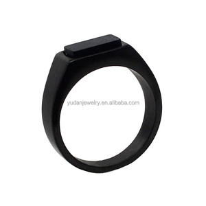 Mens Black Onyx <strong>Rings</strong> Stainless Steel Square Agate Signet <strong>Rings</strong> for Men <strong>Dad</strong> Father Jewelry Gift - Product Image 4