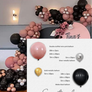 Set <span class=keywords><strong>de</strong></span> Globos al por Mayor, Arco Creativo, Cadena <span class=keywords><strong>de</strong></span> Globos Negros y Rosas para Niña, Decoración <span class=keywords><strong>de</strong></span> <span class=keywords><strong>Fondo</strong></span> - Product Image 1