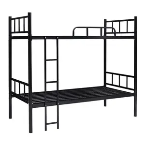 الأعلى مبيعاً سرير معدني قوي بطابقين من الفولاذ المقاوم للصدأ للسكن الطلابي المدرسي سرير بطابقين من الحديد لأثاث المدرسة