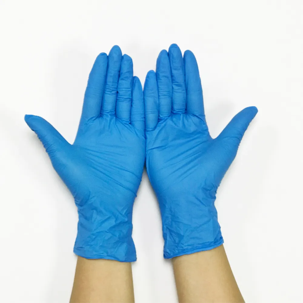 Çin üretici kalın nitril eldiven ucuz fiyat emniyet muayene eldiven dövme tek kullanımlık toz ücretsiz nitril eldiven