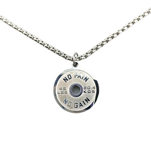 Collier pour homme en acier inoxydable 316 plaqué or 14k 18k, résistant à l'eau et inaltérable, avec pendentif haltère sportif - Product Image 5