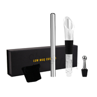 Cheerfast Factory Boîte cadeau magnétique couleur argent, bâton refroidisseur de vin, verseur de vin, bouchon de vin, sac en velours, bâton refroidisseur de vin