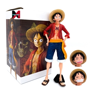 Anime mono D. Figura DE ACCIÓN DE Luffy Tres expresiones faciales se pueden reemplazar de una pieza - Product Image 1