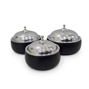 Set Of 3 Royal Style Casseroles <b>Server</b> Hot Pot <b>Food</b> Serving Customized Design Insulated Hot Pot For Home Hotel Restaurant - Product Image 1