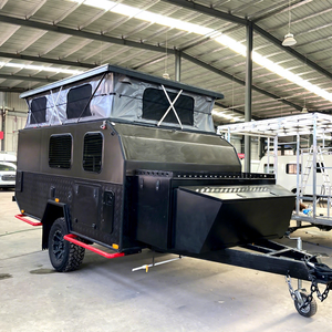 Remorque de camping tout-terrain miniature avec suspension indépendante, panneaux en aluminium et cuisine extérieure, fournie directement par l'usine - Product Image 1