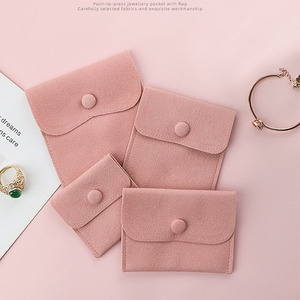 Wholesale Exquisite Small Envelope Jewelry Pouches with Hidden Button Ladies Low MOQ <b>Giftbag</b> Pendant Necklace Ring for Jewelry - Product Image 1