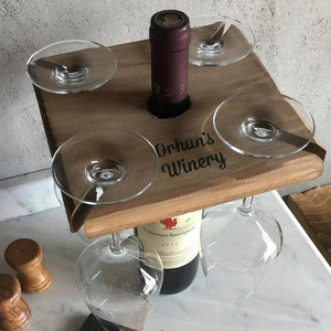 Mayordomo de vino personalizado, regalo de degustación personalizado, bolso de madera para vino, regalo para amantes, soporte de cristal, carro de botella de vino - Product Image 2
