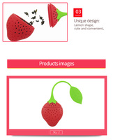 Infuseur à thé en silicone, forme de fruits, fraises