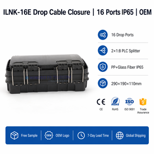 Caja de Distribución de Fibra Óptica para Cable de Bajada Aéreo FTTH Tipo 16 Puertos, Impermeable IP65, con Divisor PLC 1x16 - Product Image 6
