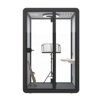 Station de bureau avec support vocal pour 1 personne, insonorisé, anti-pollution, bruit, bureau, 3.67