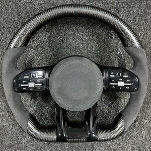 Para <span class=keywords><strong>Mercedes</strong></span> <span class=keywords><strong>Benz</strong></span> W212 W203 W205 W222 W213 Cls Gle Glc <span class=keywords><strong>43</strong></span> E63 E53 C63 <span class=keywords><strong>AMG</strong></span> volante de cuero personalizado accesorios de coche - Product Image 1