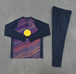 Kit da calcio da uomo con mezza zip a manica lunga Club di alta qualità 100% poliestere antivento squadra fornitore originale - Product Image 1