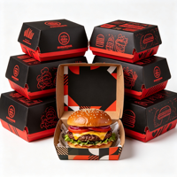 Emballage alimentaire jetable personnalisé, imperméable, en kraft, écologique, pour restaurant, résistant à la graisse, pour boîte à poulet frit