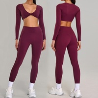 Ensemble de sport pour femme, maintien élevé, sensation seconde peau, coupe ajustée, taille haute, pour yoga, course en extérieur et entraînement