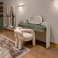 2023 italien luxe moderne coiffeuse ensemble lumière LED miroir de maquillage nouveau vert clair maquillage vanité Table pour chambre