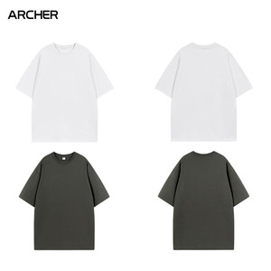 T-Shirt Unisex in Cotone 230GSM, Manica Corta, Tinta Unita, <span class=keywords><strong>Taglie</strong></span> Grandi, Nero e Bianco, Top Basic per Giovani e Uomini - Product Image 2