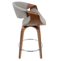 Mid-Century Modern Hoher Barhocker Gepolsterter Drehbarer Schwarzer Barhocker Holz Barhocker für Küche Bars Café