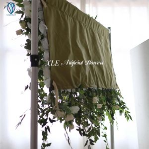 XLE Wedding Stage appeso <span class=keywords><strong>fiori</strong></span> artificiali rosa fiore bianco parete sfondo Roll up decorazioni eventi per la fotografia - Product Image 4