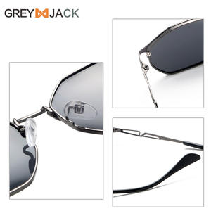 Lunettes de soleil rétro Greyjack, monture intégrale, verres TAC, protection UV400, design métallique unisexe tendance - Product Image 4