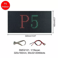 Écran d'affichage LED P5 SMD HUB75 couleur pleine avec module RGB, profondeur de couleur 16 bits et SRGB 95% pour mur vidéo LED intérieur 320*160mm