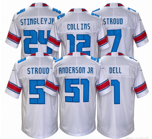 Camiseta de Fútbol Americano para Hombre de los Houston Texans, Blanca, Manga Corta, con Nombre y Número Cosidos, Uniforme para Fanáticos - Product Image 1