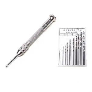 Mini Aluminium Hand bohrer 10Pcs Micro Hss Twist Bits für Schmuck Uhr Hobby Tool Diy Manuelles Bohren 0,8-3Mm