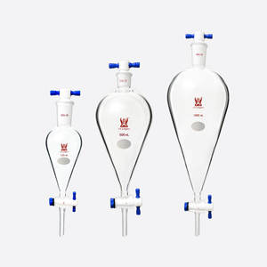 Laboratório Vidraria PTFE Em Forma De Vidro De Borosilicato De Funil Separatório/Vidro Stopcock Resistente De Alta Temperatura - Product Image 2
