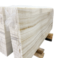 Dalles de marbre onyx blanc naturel du Pakistan, translucides et rétroéclairées, pour panneaux muraux et consoles de décoration intérieure moderne nordique