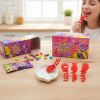 Snacks Grappige Nieuwe Zoete Harde Lollipop Mix Fruit Smaak Springende Snoepjes Knisperende Snoepjes Doos Meerkleurig Cartoon Vorm