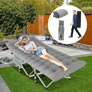 Lit de camping pliant avec sac de rangement pour adultes Lit de couchage léger portable pour voyage en plein air randonnée facile à installer - Product Image 1