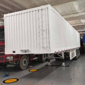 Remolque de caja de carga de remolque de pared lateral de furgoneta cerrada de acero al carbono 50 toneladas barato de fábrica de 3 ejes a la venta - Product Image 6
