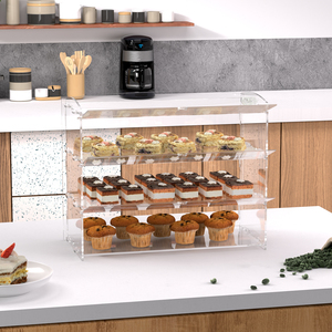 Tùy chỉnh OEM/ODM 3-Tier Acrylic bánh hiển thị Acrylic hiển thị trường hợp bánh Pastry thực phẩm đứng rõ ràng hiển thị Kệ bánh chủ tủ - Product Image 6