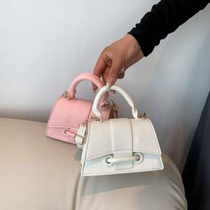 I-0493 PU Fashion Single Shoulder Crossbody Bag <b>Small</b> Square Korean Wholesale Solid Color Zipper Closure Eco-Friendly <b>Handbag</b> - Product Image 6