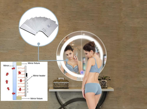 Almohadilla de desnebulización para espejo de baño, antiniebla, película antiniebla, 12V, 24V, 110V, 220V - Product Image 4