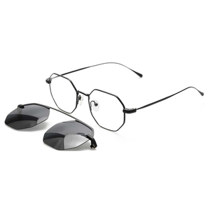 Gafas con <span class=keywords><strong>Clip</strong></span> Magnético Óptico Polarizado Octagonal de Metal DC3044 - Product Image 1