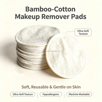 Tampons démaquillants réutilisables en bambou et coton, lavables, doux, pour le visage, pour la maison et les voyages