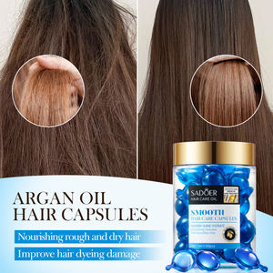 SADOER Capsules de sérum capillaire à l'<span class=keywords><strong>huile</strong></span> <span class=keywords><strong>d</strong></span>'argan et <span class=keywords><strong>d</strong></span>'<span class=keywords><strong>olive</strong></span>, marque privée, soin nourrissant et réparateur pour cheveux secs et abîmés, sans rinçage - Product Image 2